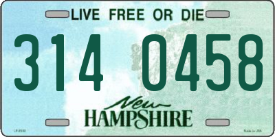 NH license plate 3140458