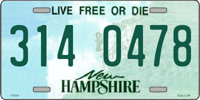 NH license plate 3140478