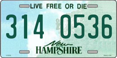NH license plate 3140536