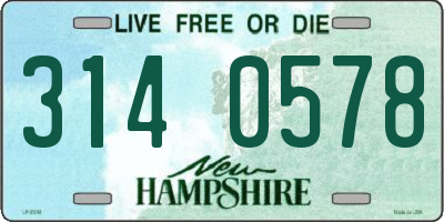 NH license plate 3140578