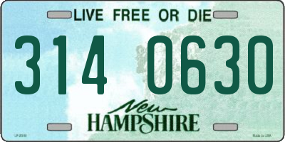 NH license plate 3140630
