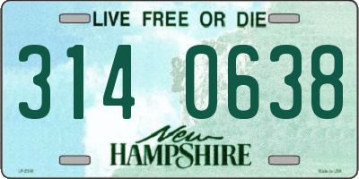 NH license plate 3140638