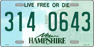 NH license plate 3140643
