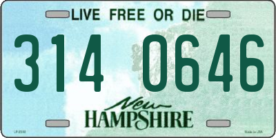 NH license plate 3140646