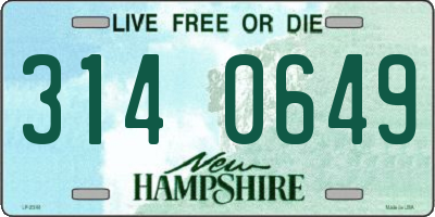 NH license plate 3140649