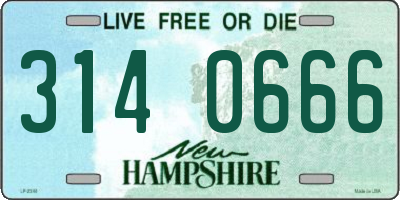 NH license plate 3140666