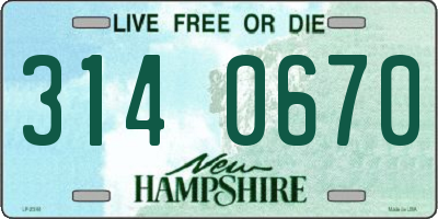 NH license plate 3140670