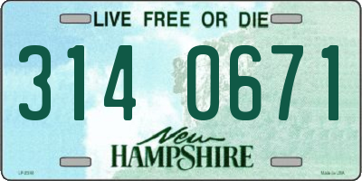 NH license plate 3140671