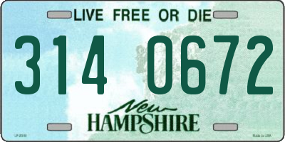 NH license plate 3140672