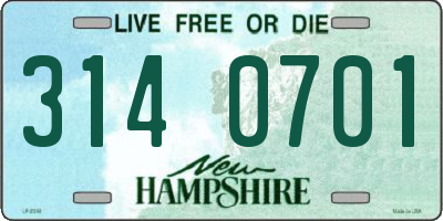 NH license plate 3140701