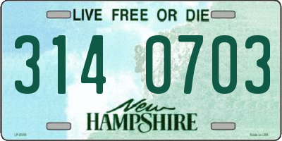NH license plate 3140703