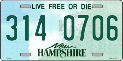 NH license plate 3140706