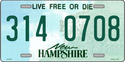 NH license plate 3140708