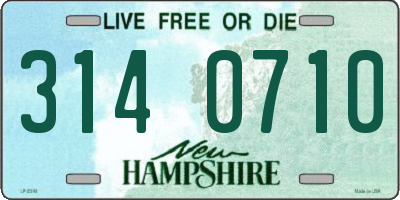 NH license plate 3140710