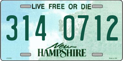 NH license plate 3140712