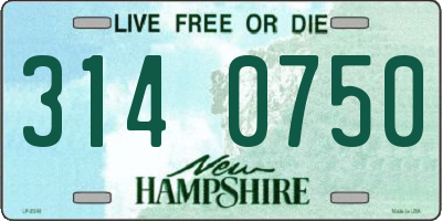 NH license plate 3140750