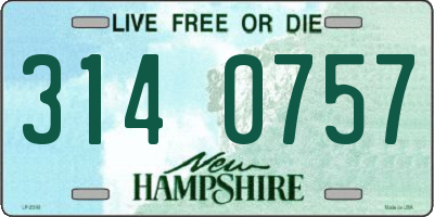 NH license plate 3140757
