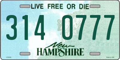 NH license plate 3140777