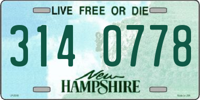 NH license plate 3140778
