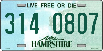 NH license plate 3140807