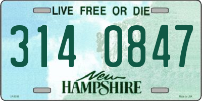 NH license plate 3140847