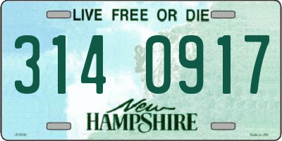 NH license plate 3140917