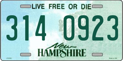 NH license plate 3140923