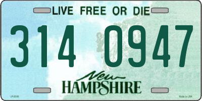 NH license plate 3140947