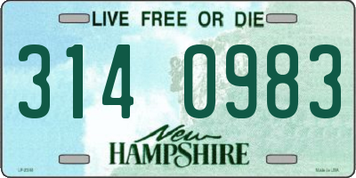 NH license plate 3140983
