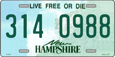 NH license plate 3140988