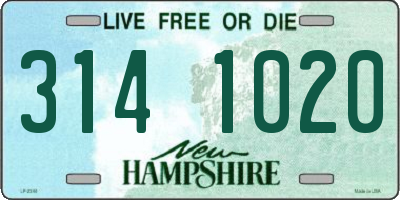 NH license plate 3141020