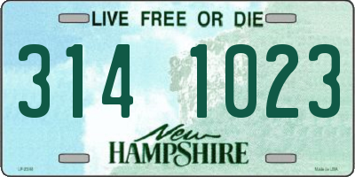 NH license plate 3141023