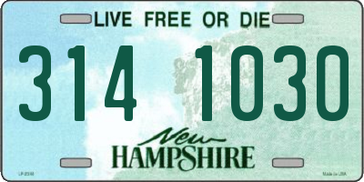 NH license plate 3141030