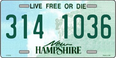 NH license plate 3141036