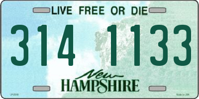 NH license plate 3141133