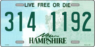 NH license plate 3141192