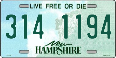 NH license plate 3141194