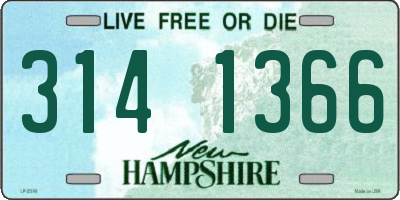 NH license plate 3141366