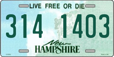NH license plate 3141403