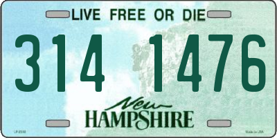 NH license plate 3141476