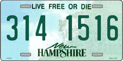 NH license plate 3141516