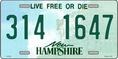 NH license plate 3141647