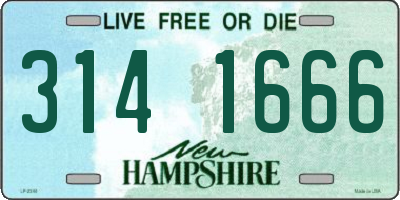 NH license plate 3141666