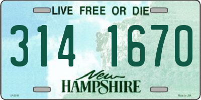 NH license plate 3141670