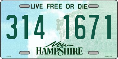 NH license plate 3141671