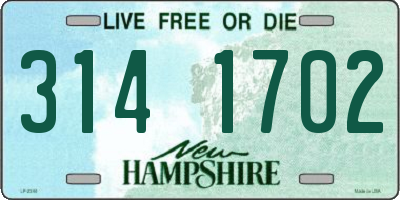 NH license plate 3141702