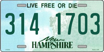 NH license plate 3141703