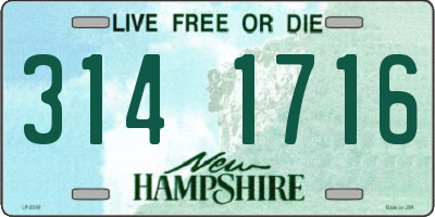 NH license plate 3141716