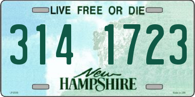 NH license plate 3141723