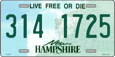 NH license plate 3141725